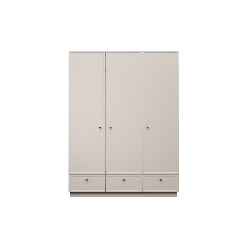 Bagga 3 Door Manufactured Wood Wardrobe, Matte Black