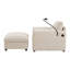 Canapé simple de 38 pouces avec repose-pieds de rangement, support de téléphone réglable, chargeur USB, poches latérales et accoudoirs en forme d'oreiller pour une vie moderne-121048126