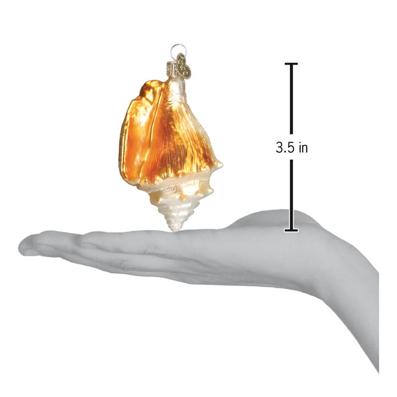 Ornement de Noël en verre soufflé Old World pour arbre de Noël, coquillage
