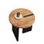 Table basse ronde en bois massif rétro noir-821943889