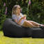 icon Kingston Adult Classic Indoor Outdoor Bean Bag & Square Footstool Pouffe Black-475169665