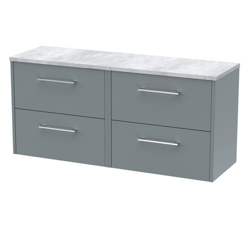 Juno 120.5cm Double Bathroom Vanity Base Only, Coastal Grey