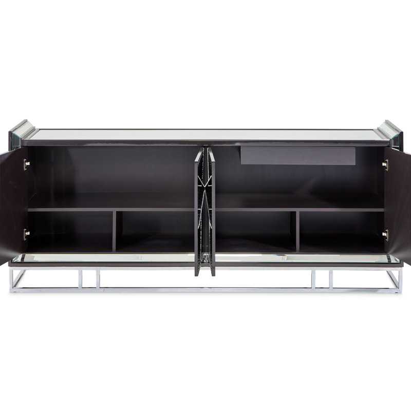 Carmela 86.75'' W Sideboard, Black/Silver