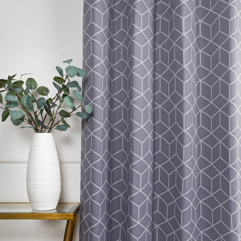 Paire de rideaux occultant en polyester Kamri, L 52 po x L 63 po, gris