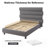 Luxury 60-Inch Asymmetrical High-Back Linen Upholstered Platform Bed - Memory Foam Compatible, No Box Spring Needed | Elevate Your Bedroom with Contemporary Style & Restful Comfort-94914998-94914999