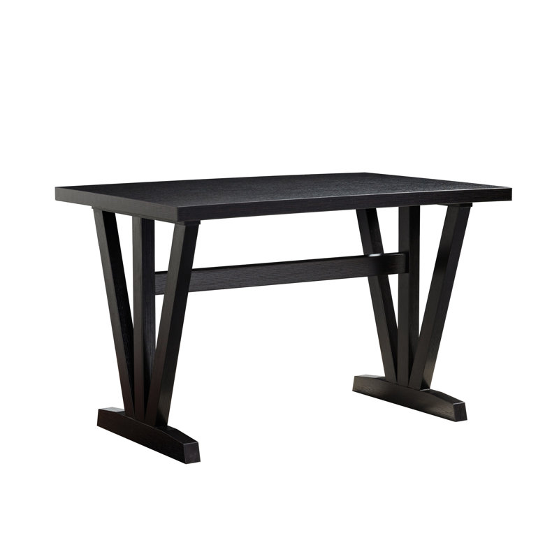 Table de salle à manger de forme rectangulaire foncé, pouvant accueillir 4 personnes, pieds pré-assemblés, eau 24 heures, profondeur 47,18