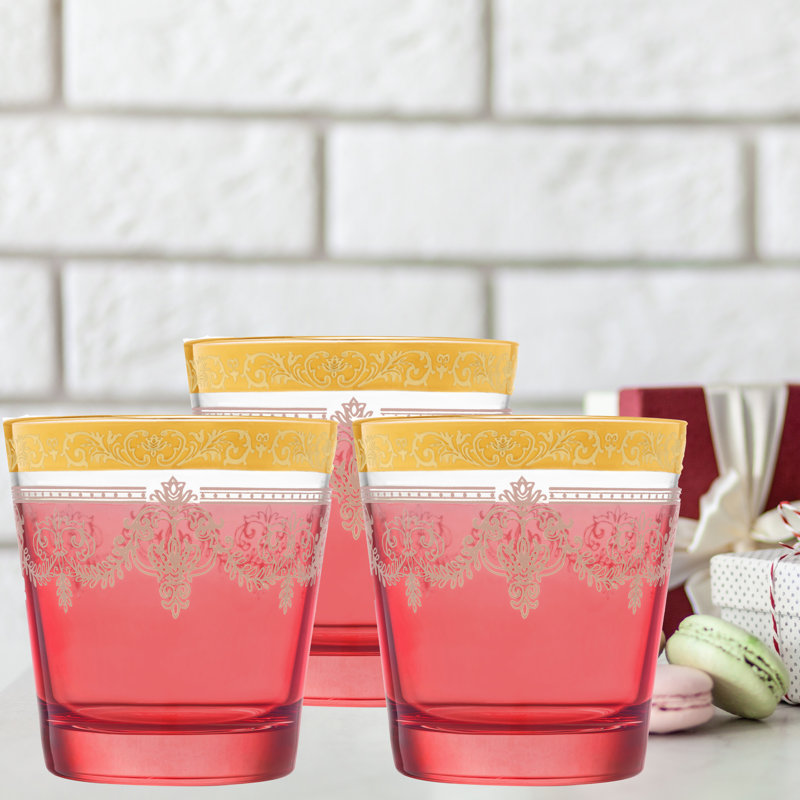 10oz. Whiskey Glass Set, Red