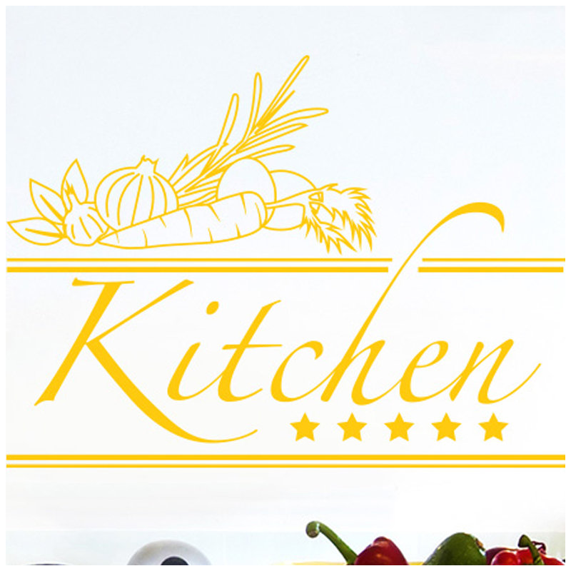 Food & Beverage Non-Wall Damaging Wall Decal, Dark Yellow, Medium