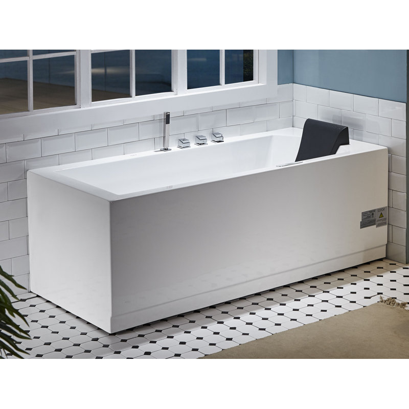 70.5'' x 31.5'' Whirlpool Acrylic Bathtub with Faucet