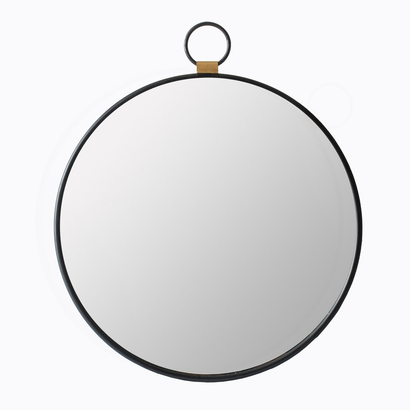 Iron Frame Vertical Round Mirror