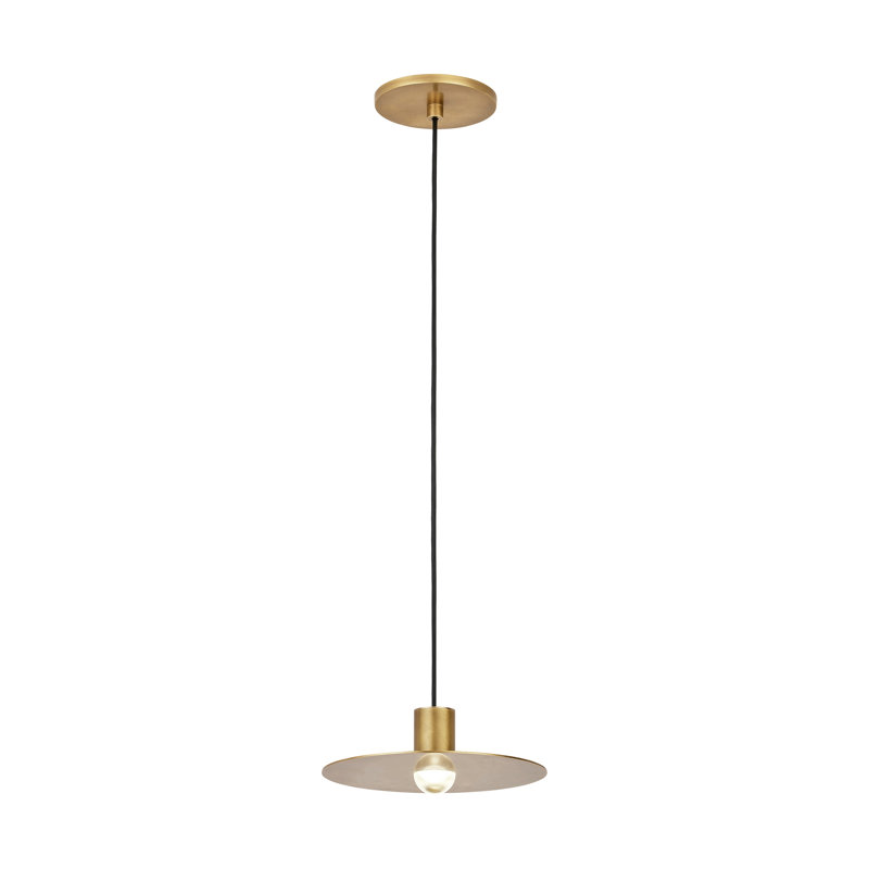 Eaves 1 - Light LED Pendant, Natural Brass