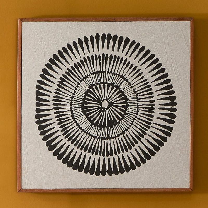 Wall Decor on Wood, Circle Print I II III, Set of 3