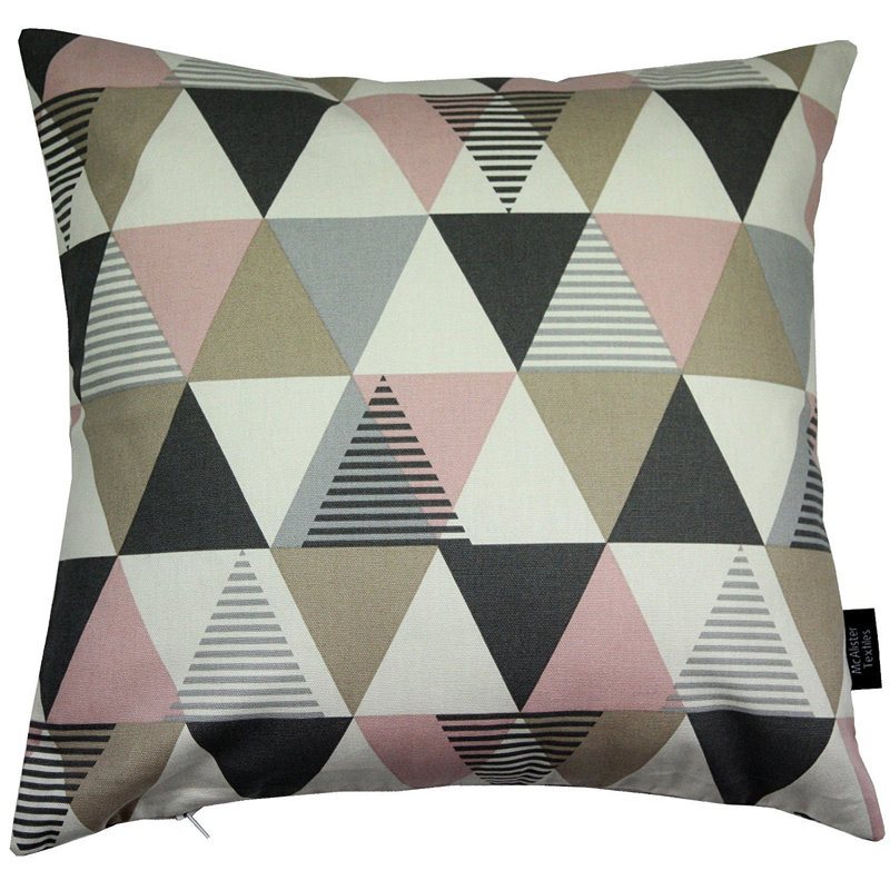 Amelia Geometric Square Cushion, 60 x 60cm, Blush Pink, Cushion Cover