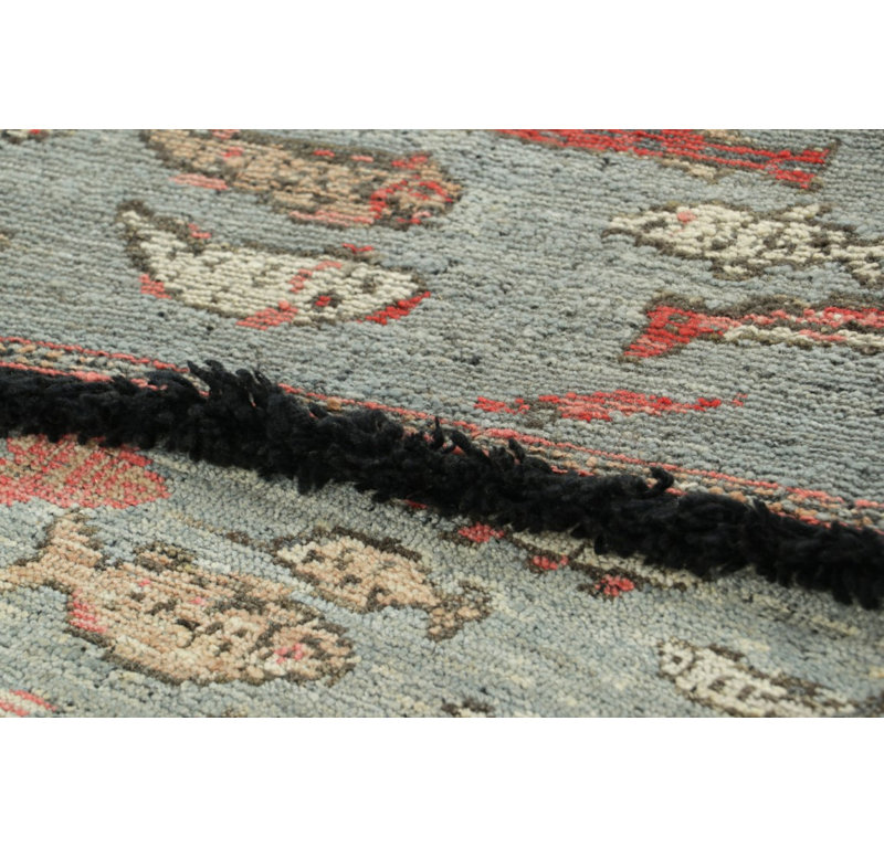 Burano Hand Knotted Wool Area Rug, Runner 3' x 10'