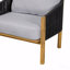 Fauteuil club d'extérieur, corde en bois gris foncé avec coussin gris-1952679516-1952679517