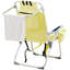 Chaise de plage jaune soleil avec dossier inclinable à 5 positions, structure en aluminium et tissu polyester 600D, 63 x 70 x 99 cm