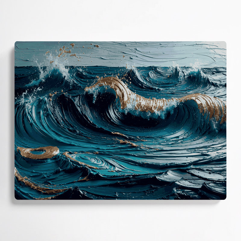 Art mural nautique abstrait bleu nautique, H 11 po x l 14 po