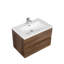 Abrem 30 po L x 19 po P 2 tiroirs Meuble-lavabo mural avec évier simple et Comptoir en Polymarbre blanc