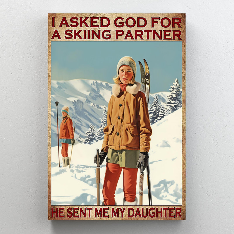 " A Skiing Partner ", 36" H x 24" W x 1.25" D