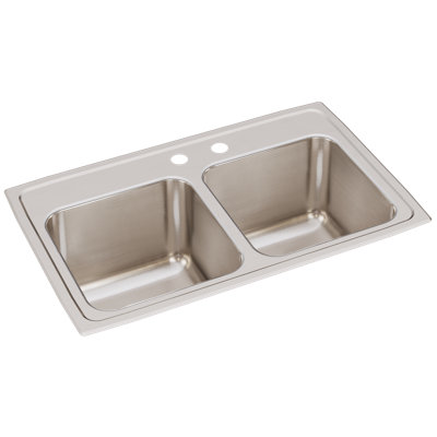 Lustertone 29" L x 18" W Double Basin Drop-In Kitchen Sink