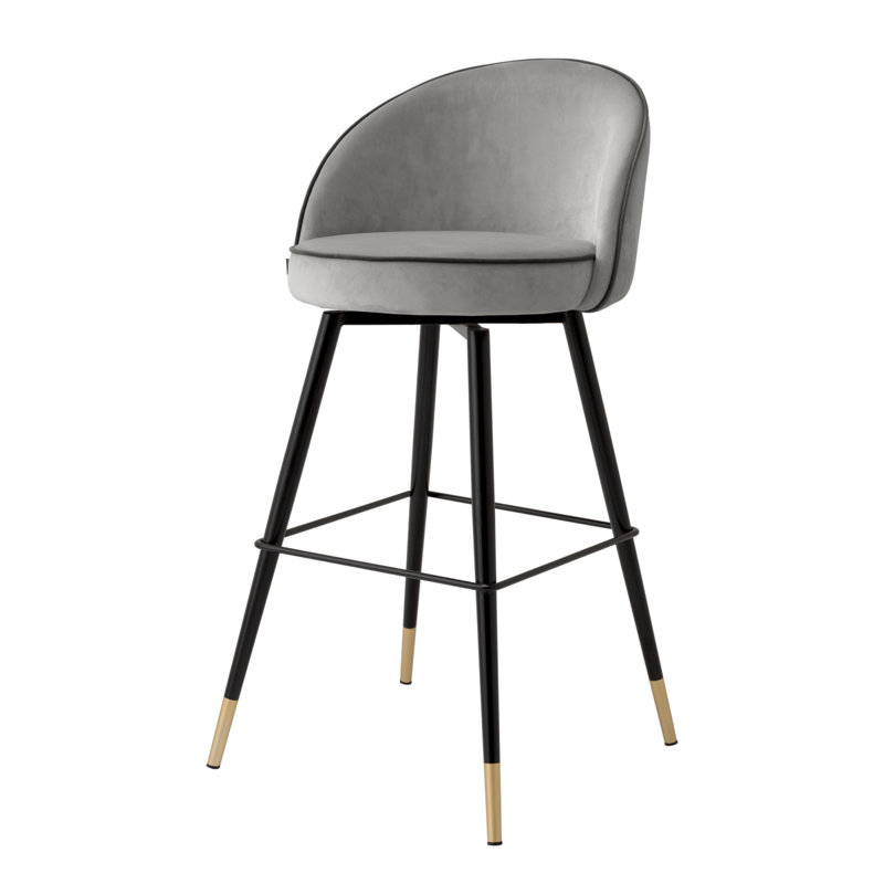 Cooper Swivel Stool, Bar Stool (30.71" Seat Height), Roche Light Gray