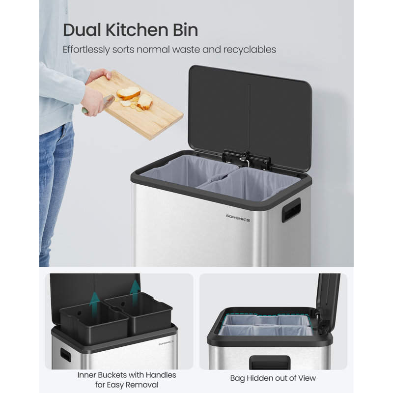 Metal Step On Recycling Bin - 60L