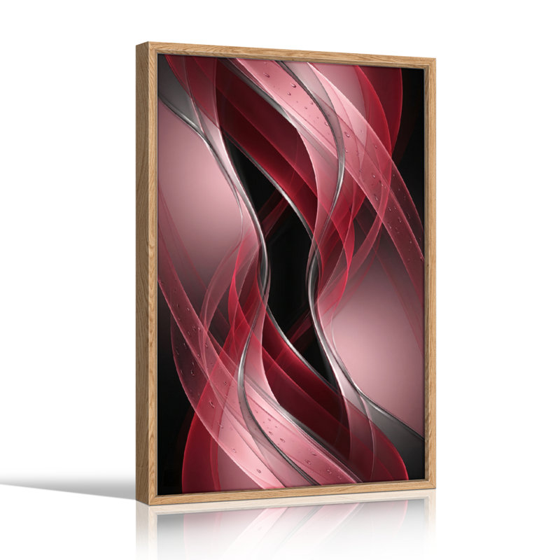 Ensemble de 1 tableau sur toile « Vague rouge », 24"H x 18"W, Natural