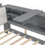 Lit plateforme en bois avec tête de lit avec rangement, tablettes et 2 tiroirs-1276084190