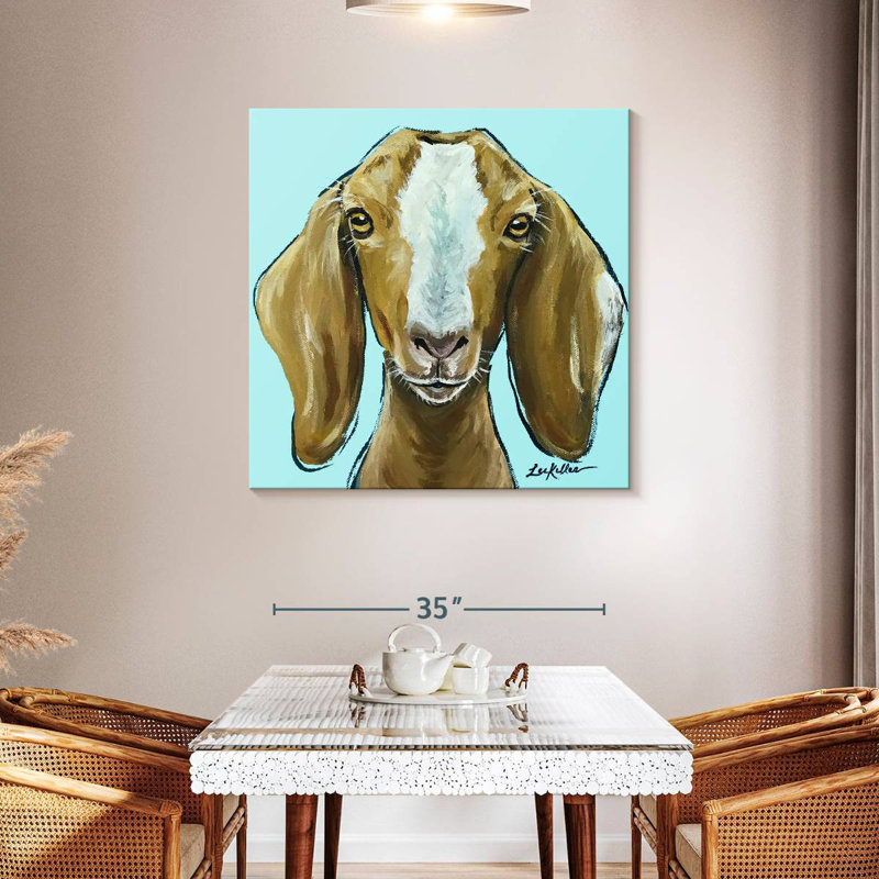 Goat Square Blue, 39" H x 39" W