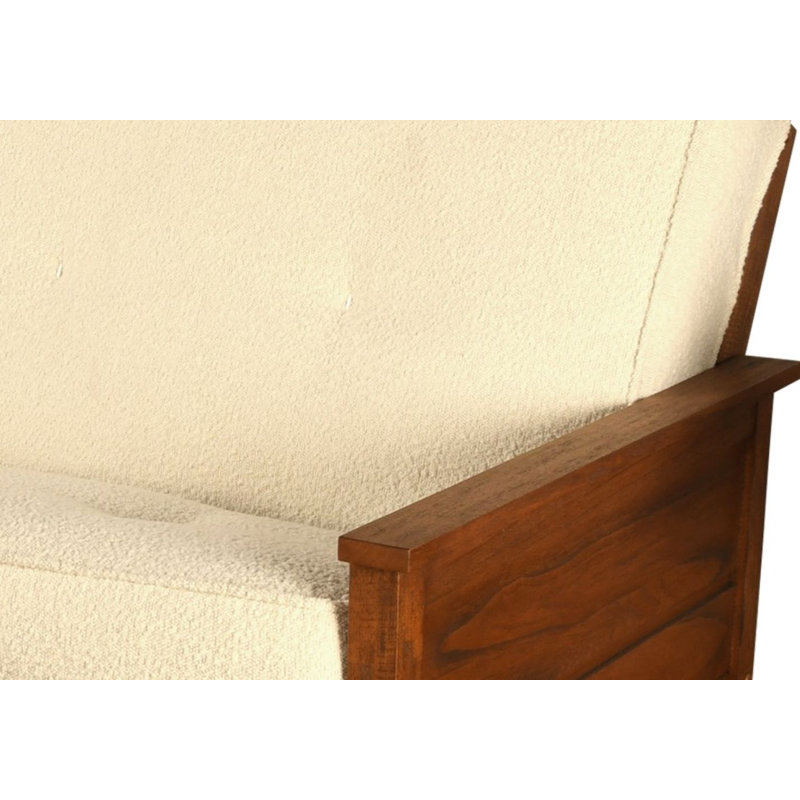 Matelas de futon Lakel, cadre non inclus, Lit double, Canton crème, Innerspring