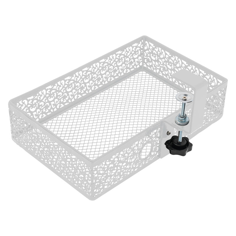360° Rotatable Under Desk Storage Organizer, White