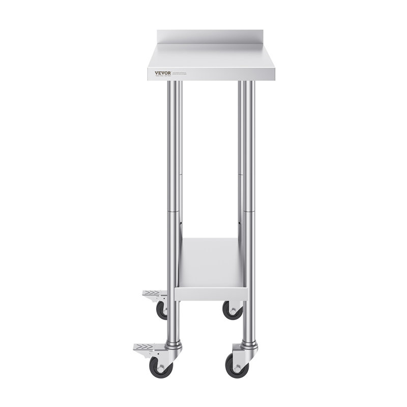 Stainless Steel Adjustable Height Kitchen Cart with Casters