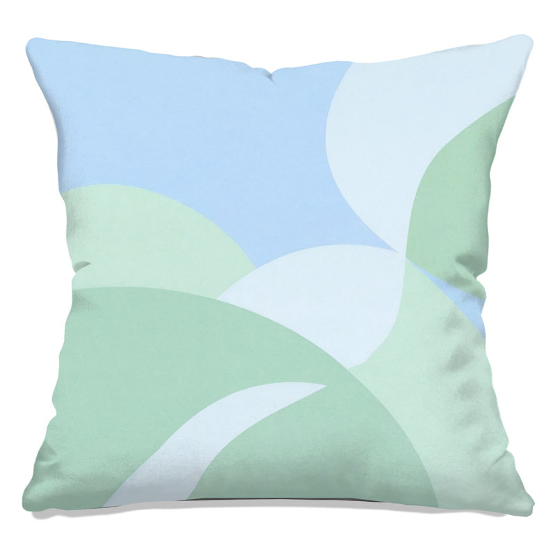Coussins décoratifs courbés à formes géométriques doubles, 20 x 20 pouces, Bleu clair clair menthe douce