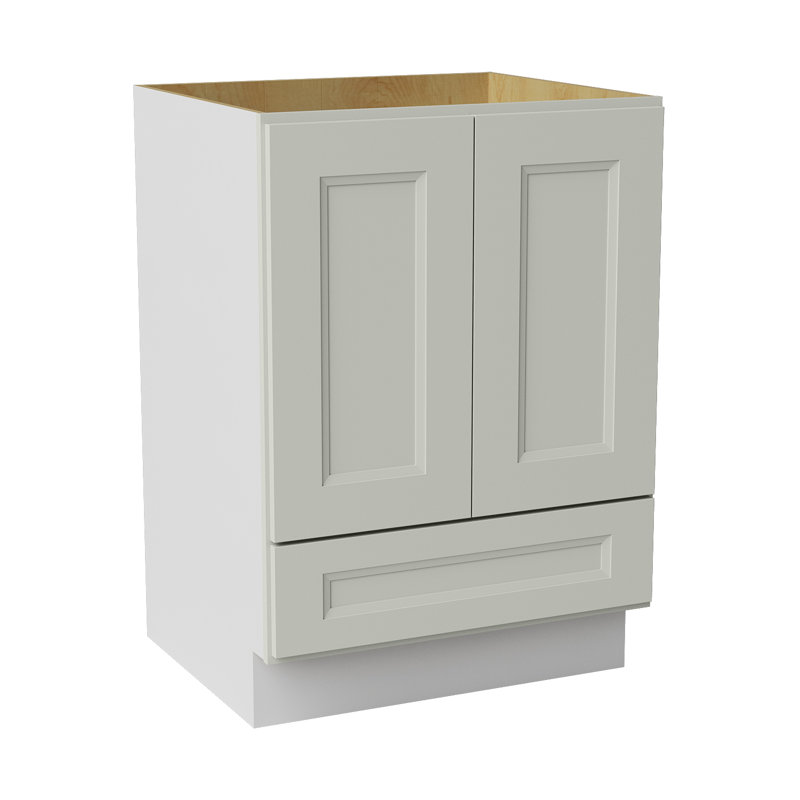 Armoire de salle de bain en bois massif prêt à assembler avec comptoir Shaker - comptoir non inclus