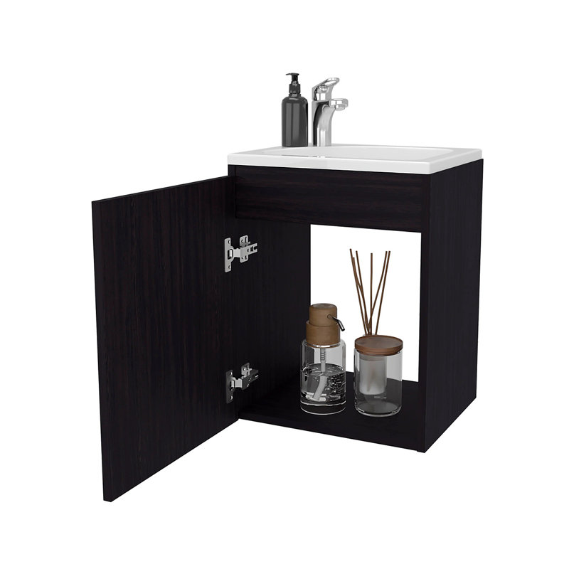 Meuble-lavabo avec lavabo et robinet intégrés, Marron foncé