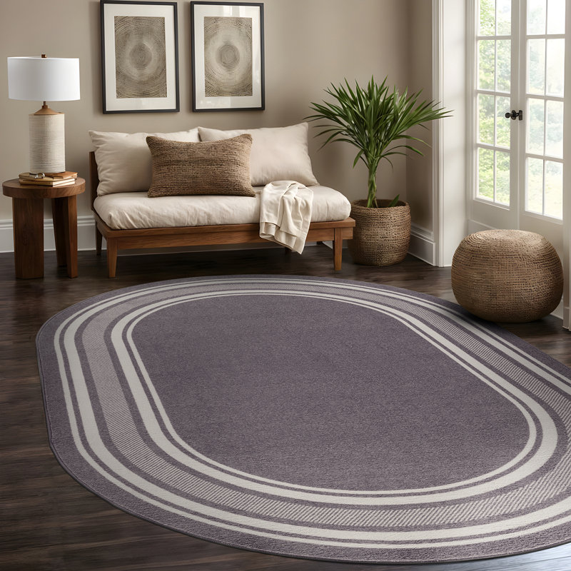 Tapis gris Quinter, Ovale 5 pi x7 pi
