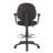 Zem Drafting Stool With Adjustable Arms & Chrome Footring, Black Crepe
