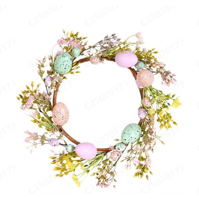 Couronne florale en forme d'œuf de Pâques pour fête printanière et décoration intérieure