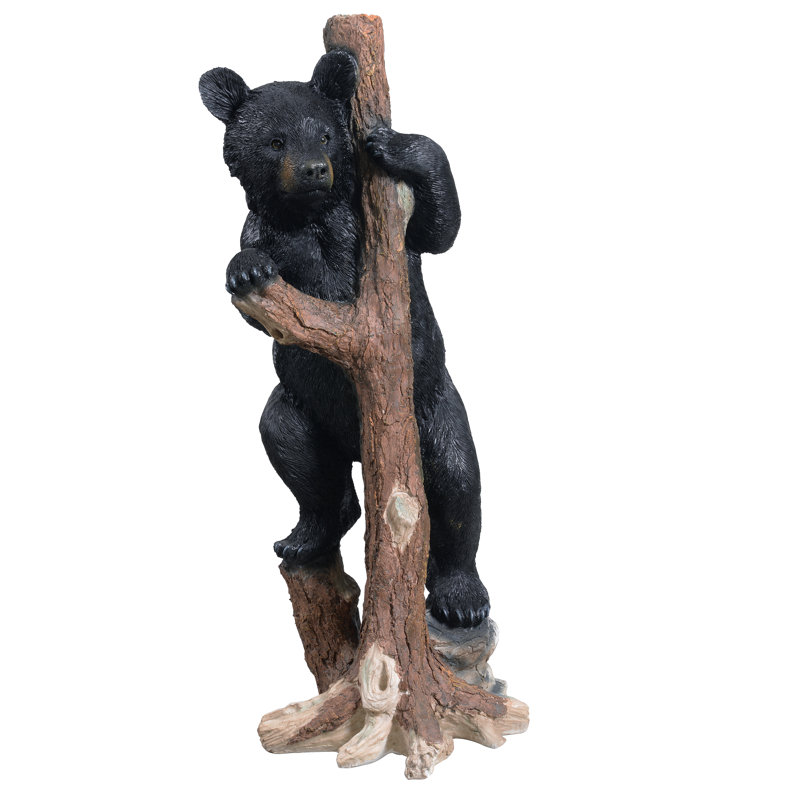 Climbing Black Bear Cub Statue