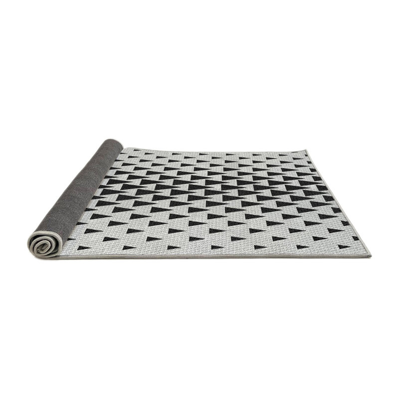 Tapis décoratif géométrique noir Rusnak, Rond 3 pi