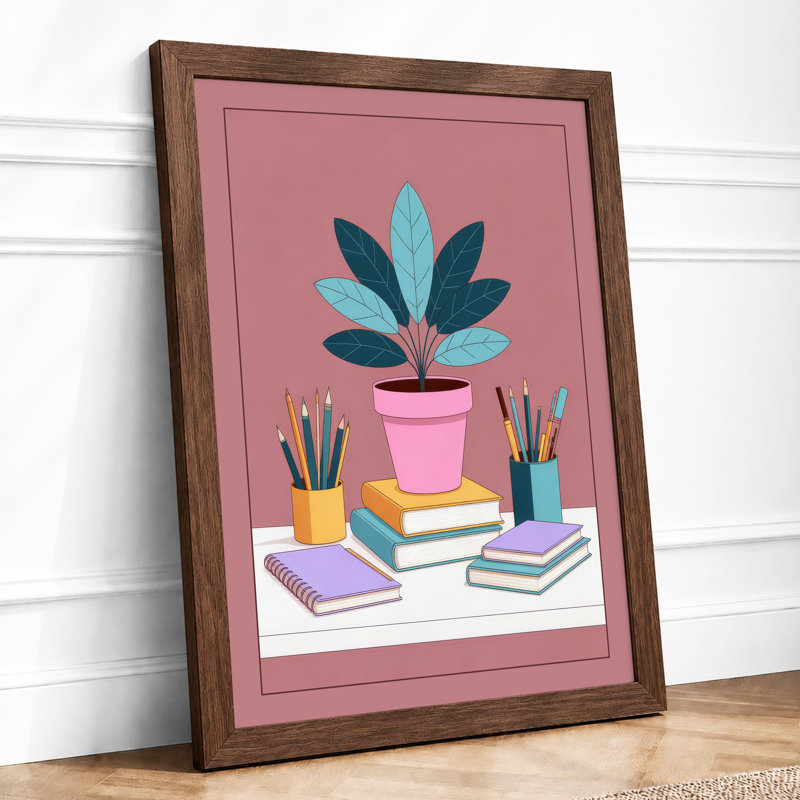 Art Studio Arrangement Modern - Framed Print, Walnut, A4 - 29.7 x 21.0 cm