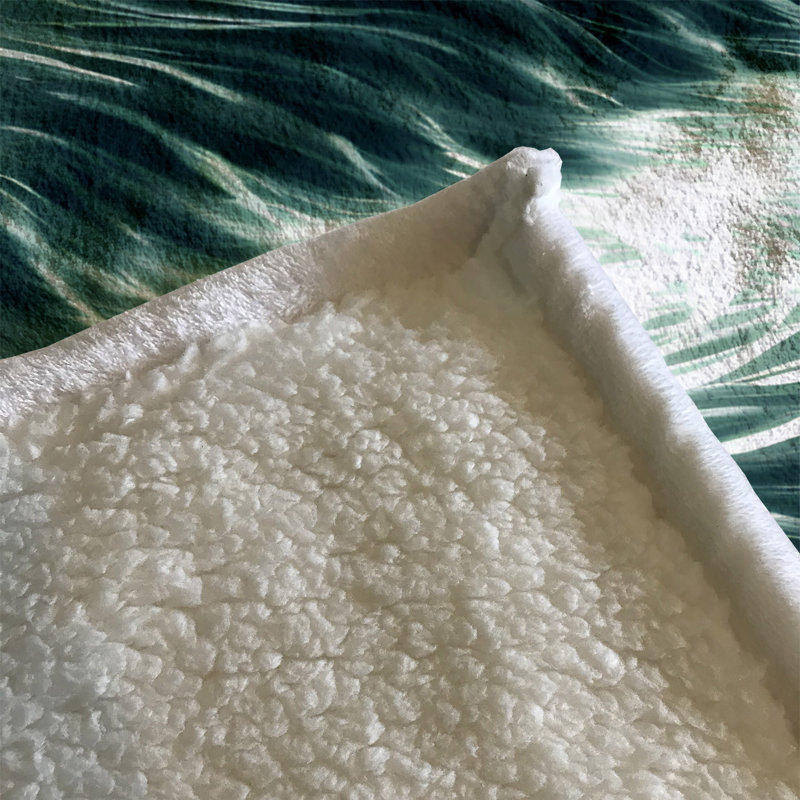 Throw Blanket, 51" W x 60" L, Abstract, Green/White