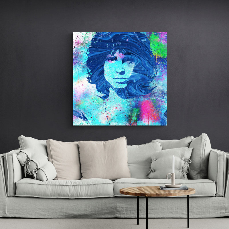 " Jim Morrison " by Stephen Chambers Painting Print, 15" H x 15" W x 1.5" D