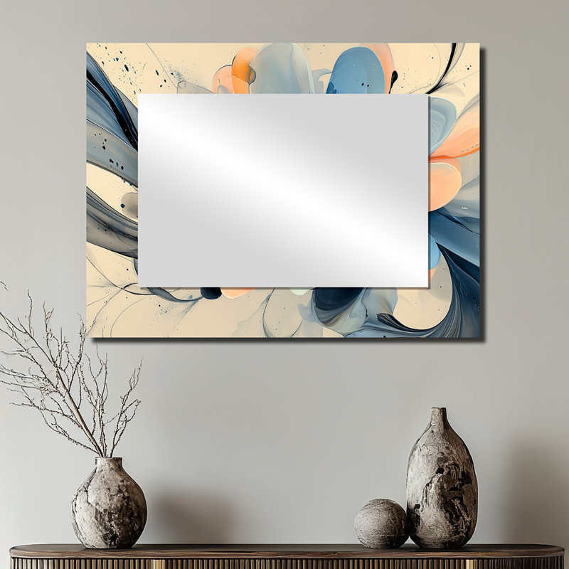Turquoise Dahlia fleurs en couches II - art mural miroir floral - imprimé sur métal, 24 po x 32 po