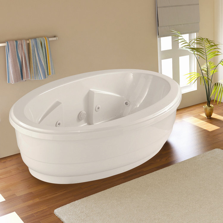 Nina 72'' x 44'' Acrylic Bathtub, White, Polished Chrome