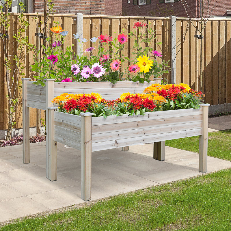 Dahlonega Wood Elevated Planter, Natural