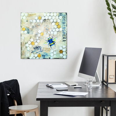 Busy Bees 1 Abstract Geometric Contemporary Bee Spring Art