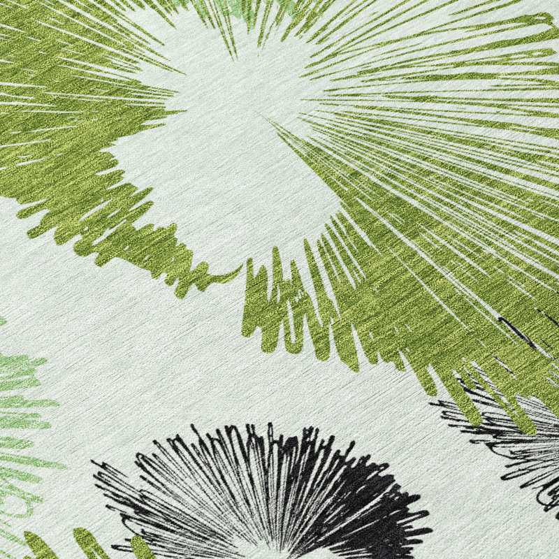 Machine Washable Indoor/Outdoor Colman ACN2132 Floral Rug, Rectangle 10' x 14'