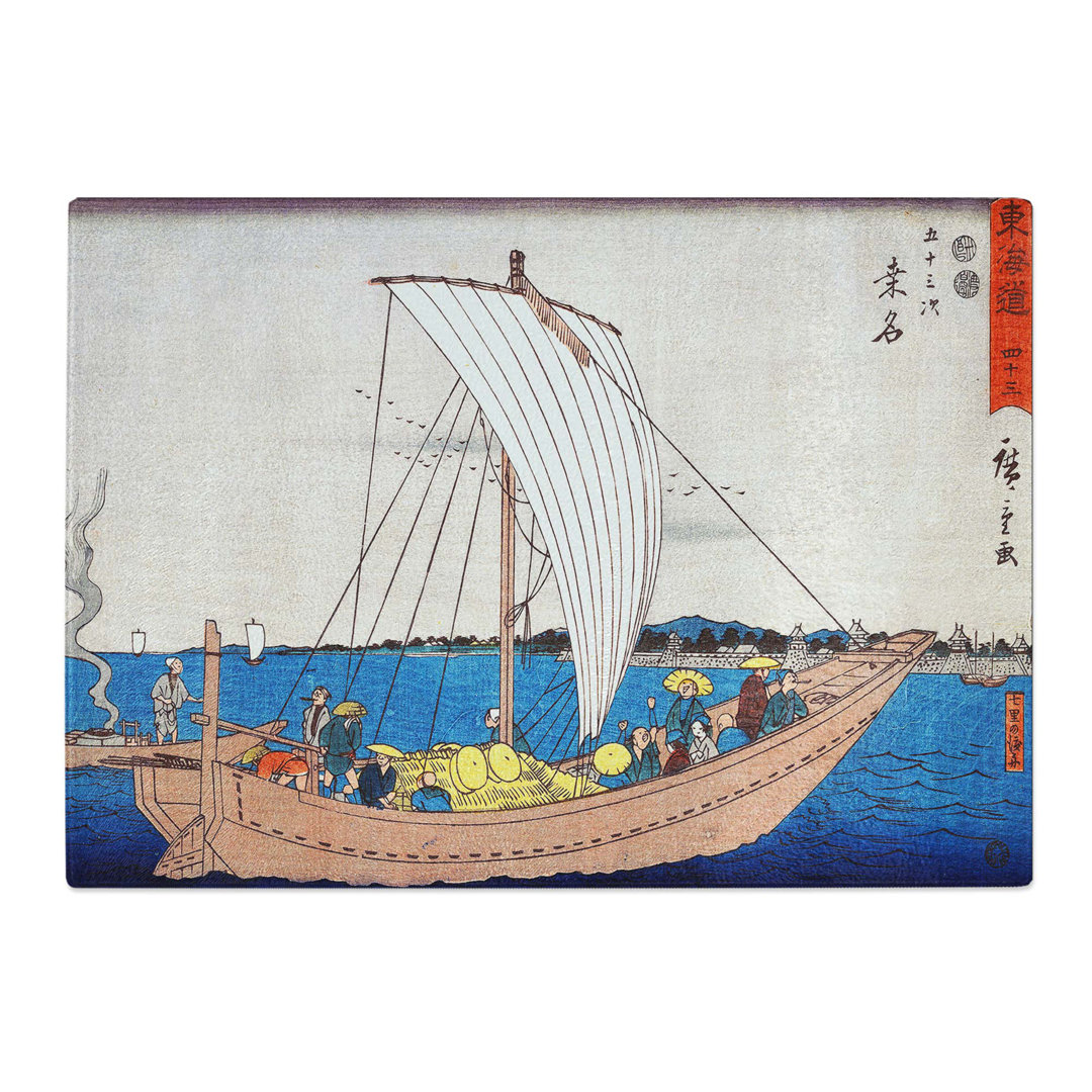 Tempered Glass Kuwana by Utagawa Hiroshige Chopping Board