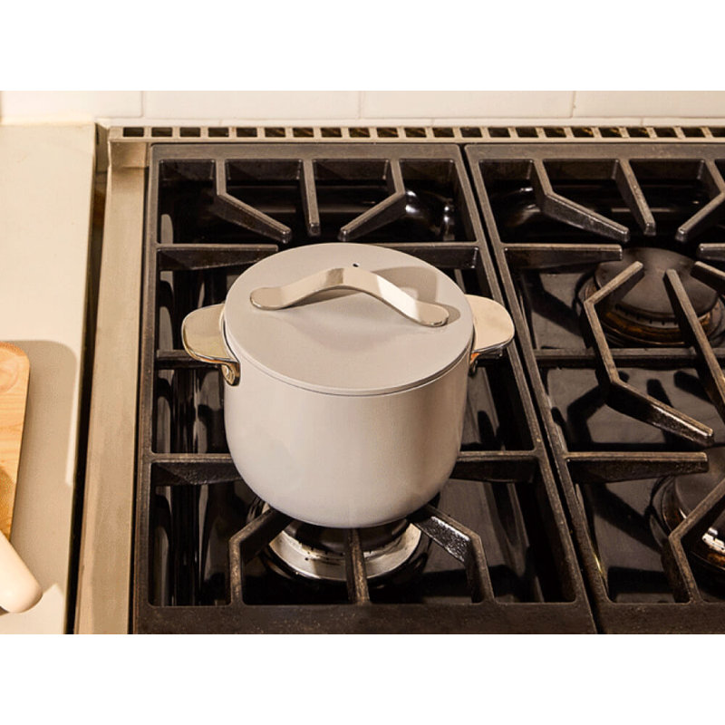 Caraway Nonstick Ceramic Petite Cooker W/ Lid, 2 quarts, Gray